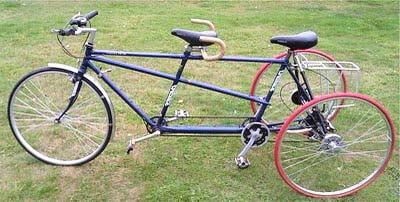 Взрослый трехколесный тандем (двухместный) велосипед