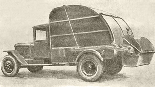Электромобиль на базе ГАЗ-А и аккумуляторный мусоровоз на шасси ЗИС-5