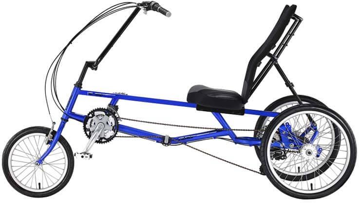 Полулежачий трехколесный велосипед для взрослых