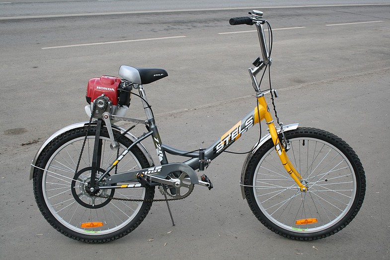 Самодельный велосипед с мотором от бензопилы