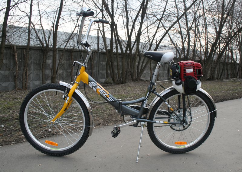 Самодельный велосипед с мотором от бензопилы